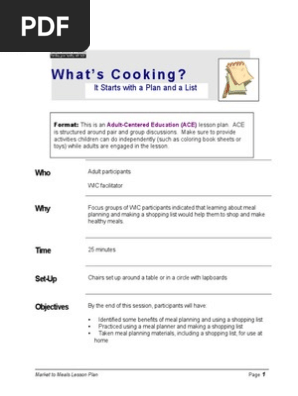 WIC NE LessonPlans HealthAndNutrition Meals WhatsCookingLessonBranchEnglish