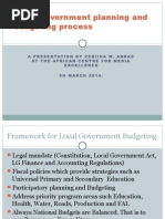 An Overview of Local Government Planning and Budgeting Cycles