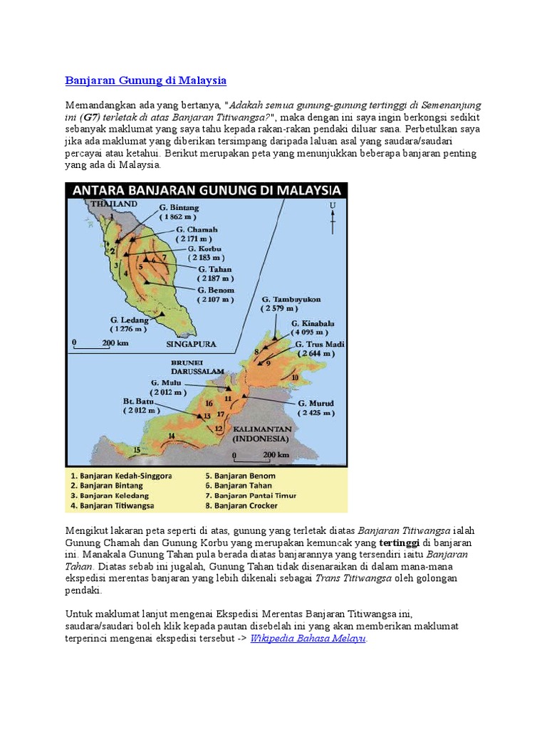 Banjaran Gunung Di Malaysia Pdf