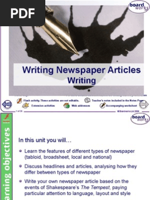 Writing Newspaper Articles