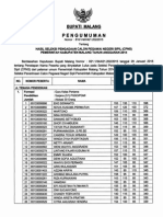 Hasil Seleksi Pengadaan CPNS Pemkab Malang Tahun 2014