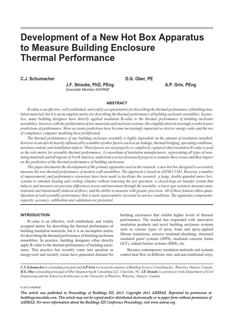 Development of A New Hot Box Apparatus To Measure Building Enclosure