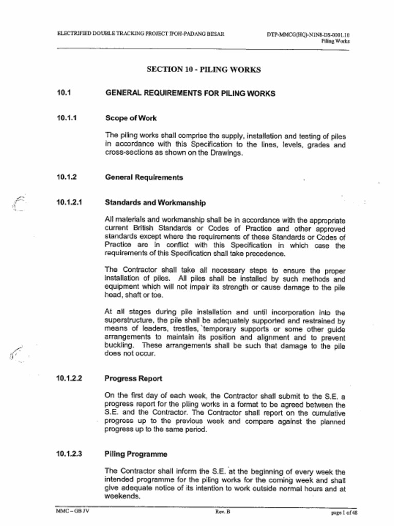 Section 10 (B) - Piling Works | PDF