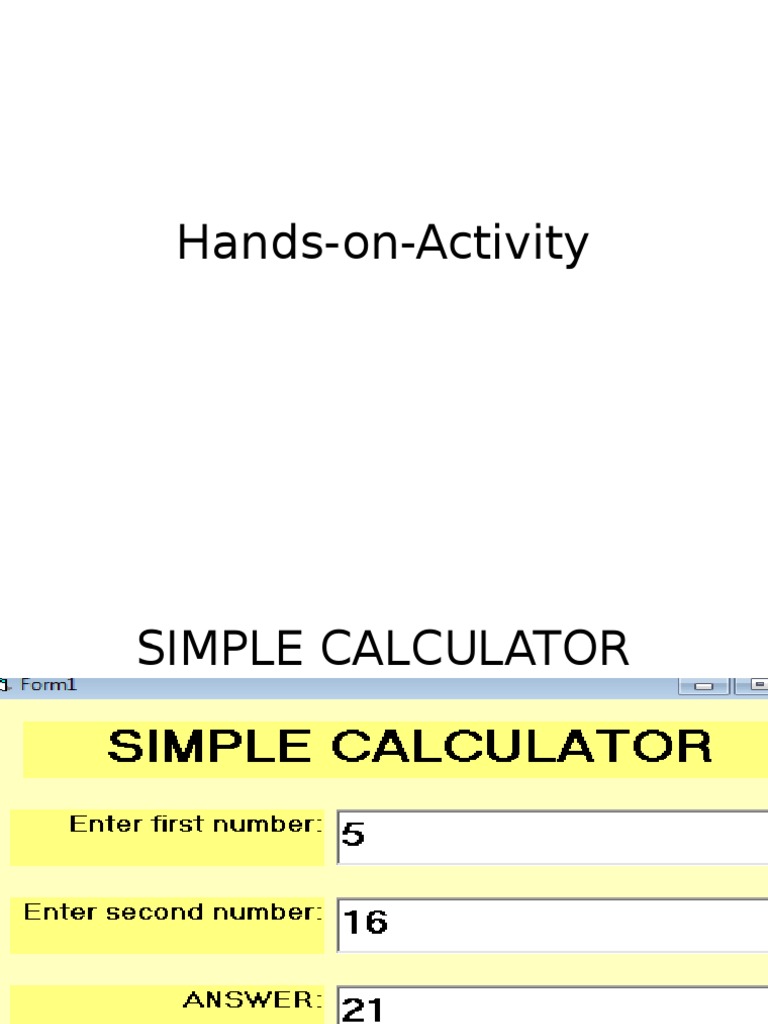 Hands On Activity Visual Basic For Students | PDF | Computers