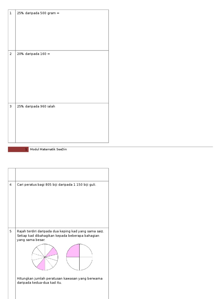 Modullatihanmatematikupsr Peratus 130226221139 Phpapp01 Pdf