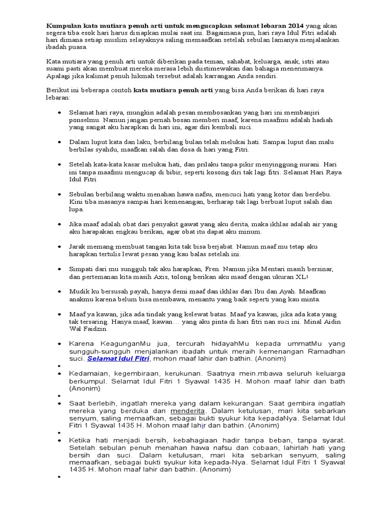 Kumpulan Kata Mutiara Penuh Arti Untuk Mengucapkan Selamat