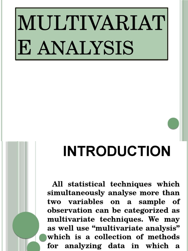 Analysis Analysis: Multivariat E Multivariat E | PDF | Regression ...
