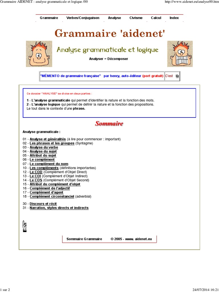 Faire L Analyse Grammaticale D Une Phrase En Ligne Analyse PDF | PDF | Phrase | Sujet (Grammaire)