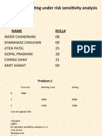 Capital Budgeting Under Risk Sensitivity Analysis: Presented By: Name Roll#