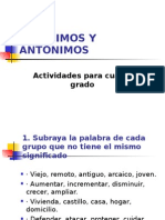 Sinónimos y antónimos: actividades para identificar significados opuestos y similares