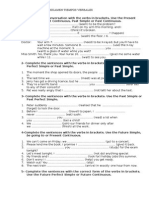 Examen Tiempos Verbales 2bachillerato Ingles