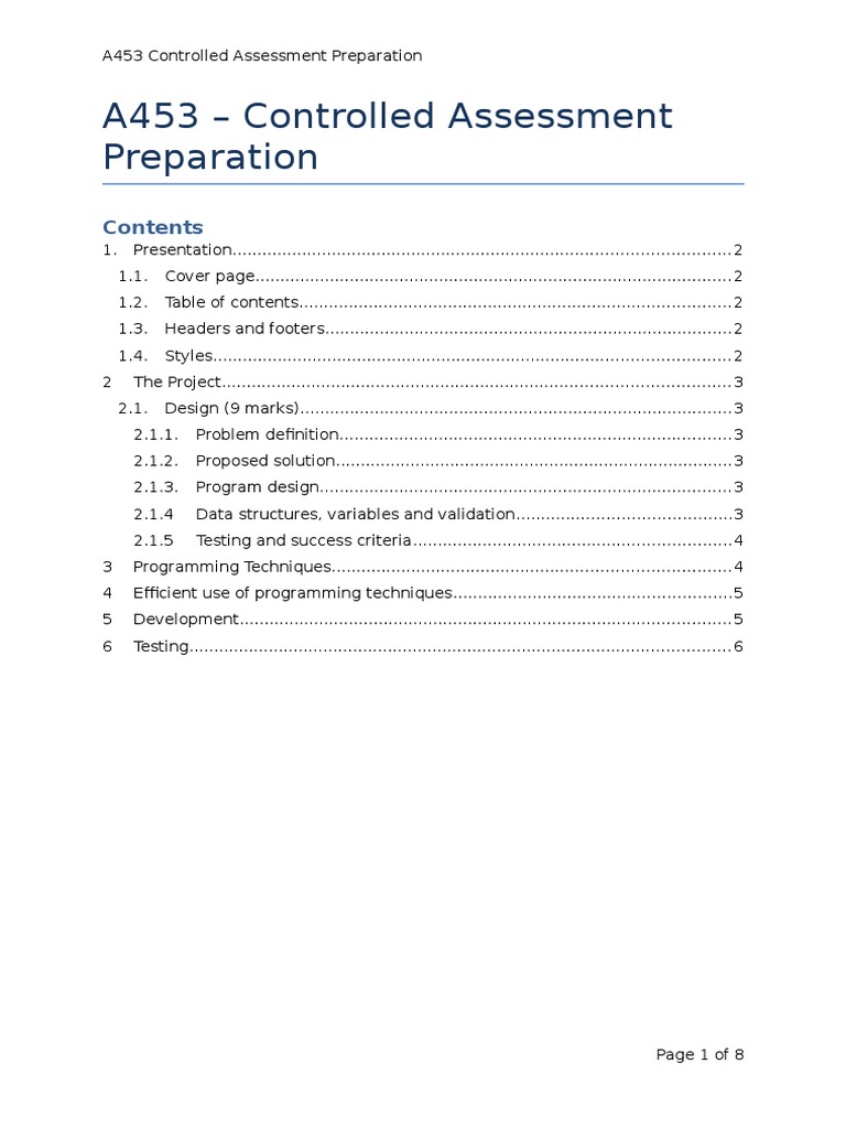 A453 Controlled Assessment Guide | PDF | Educational Assessment ...