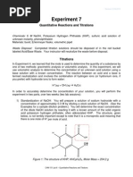 Quantitative Reactions and Titrations Experiment