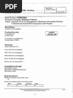 Seroquel XR for Borderline Personality Disorder Continuing Review, University of Minnesota IRB