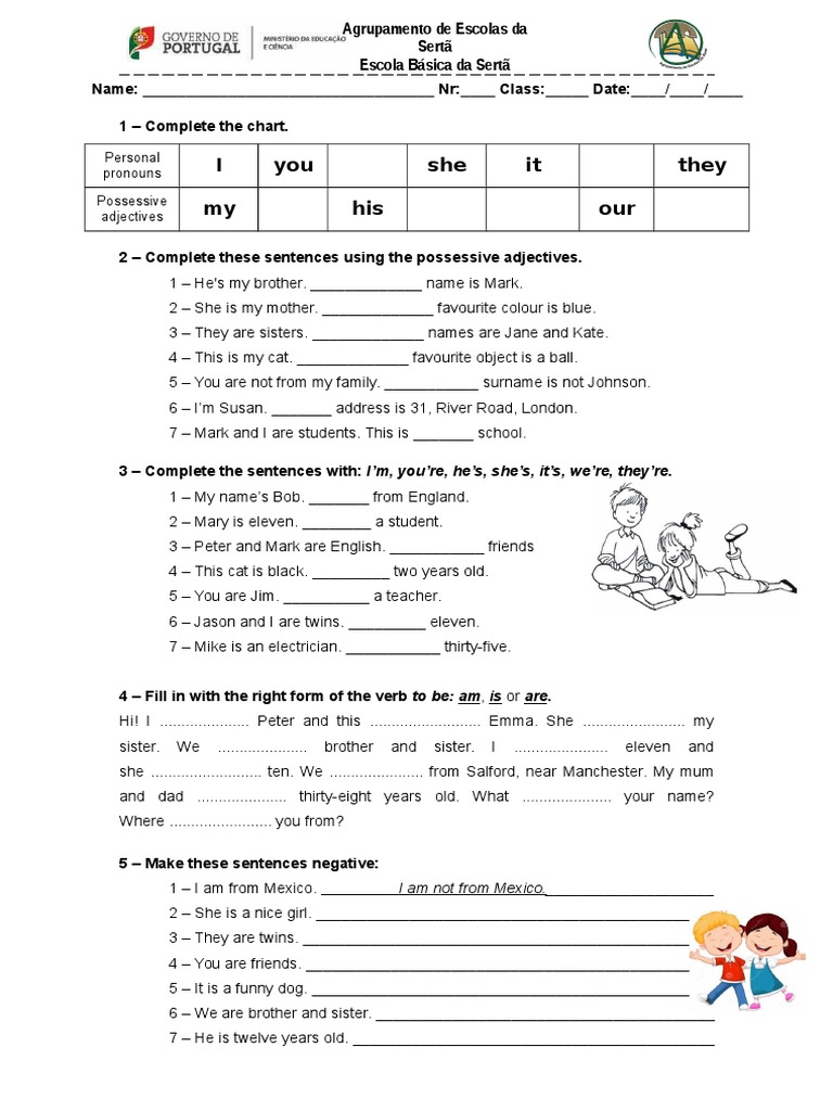 Possessive Adjetives and Verb To Be | PDF | Linguistics | Grammar