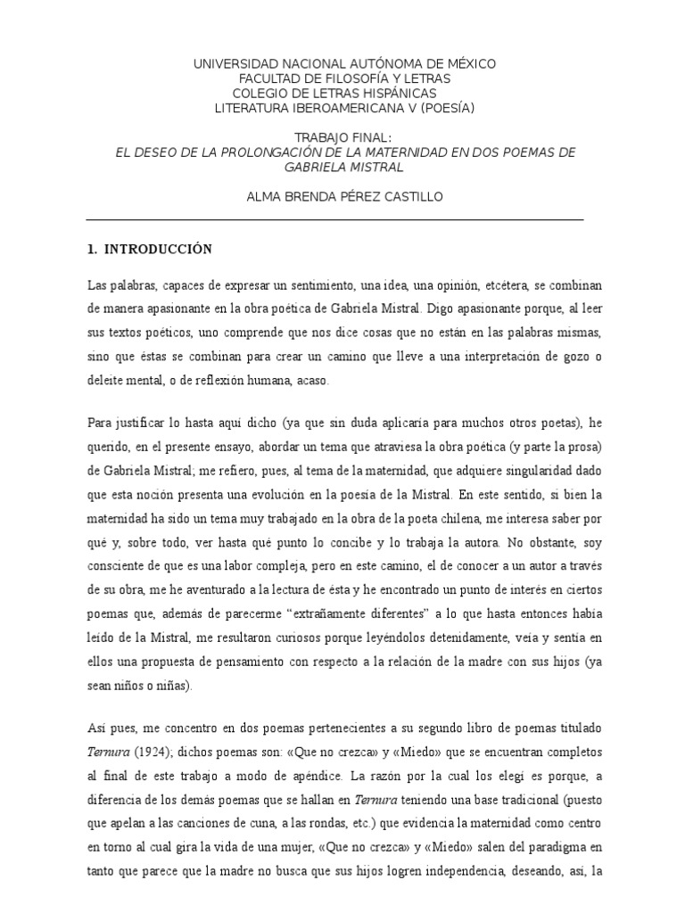Poesia De Gabriela Mistral Y Rosario Castellanos Pdf Poesia Autor