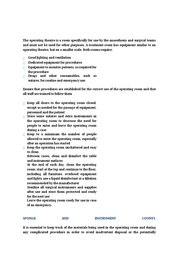 Operating Room Protocols and Best Practices | PDF | Technology ...