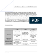 Lab Report Force and Acceleration