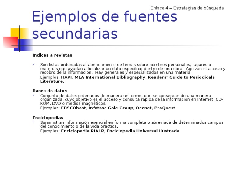 Ejemplos de Fuentes Secundarias[1]
