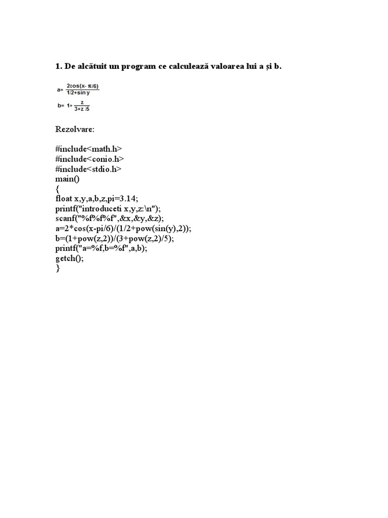 10 Probleme Rezolvate La C++ | PDF