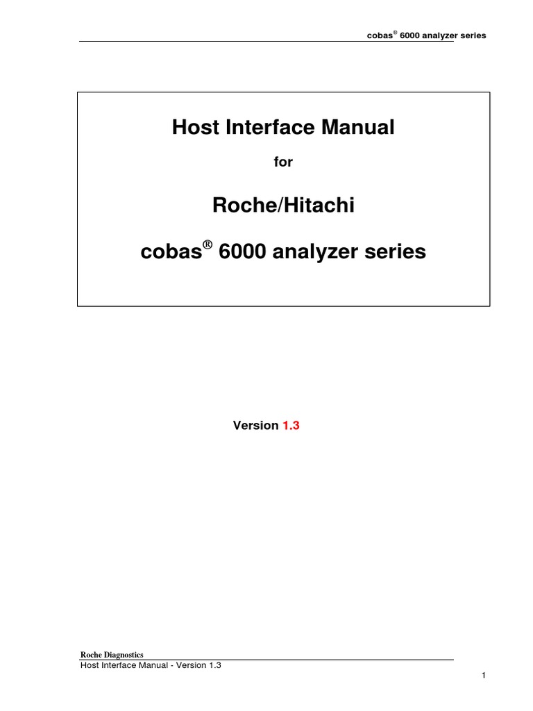 Cobas 6000 Host Interface Manual PDF Barcode Communications
