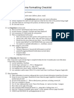 Resume Formatting Checklist