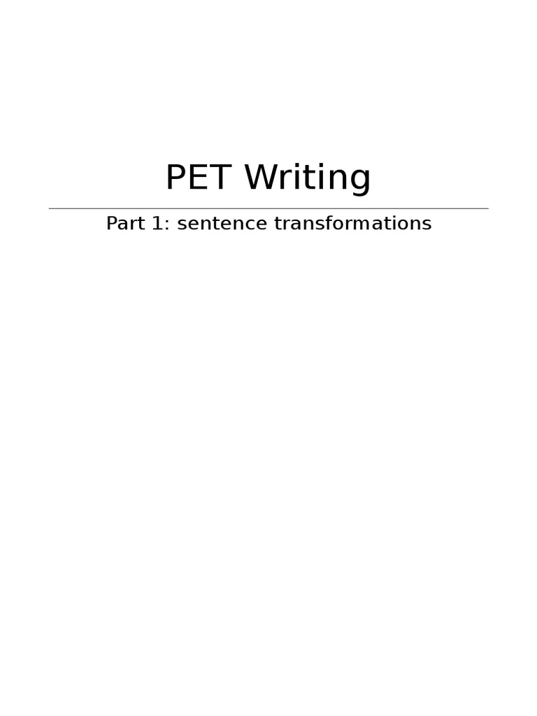 PET Writing Part 1 Explanation | PDF | Question | Adjective