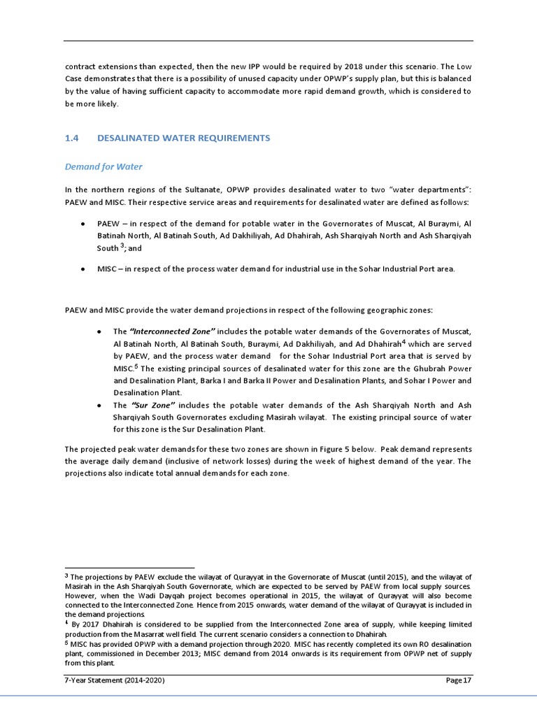 Desalinated Water Demand Analysis 2014-2020 | PDF | Desalination ...