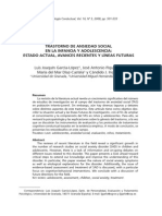 García-López Et Al. (2008). Social Anxiety Review. Behavioral Psychology. Psicología Conductual