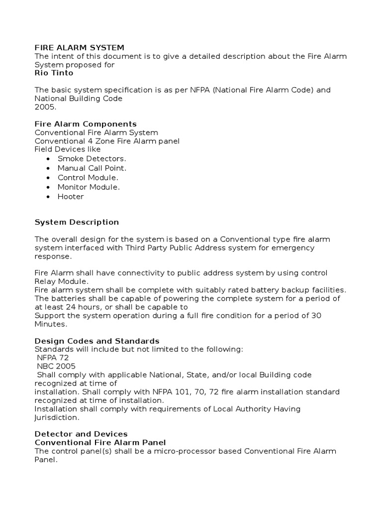 Fire Alarm System Safety Electricity