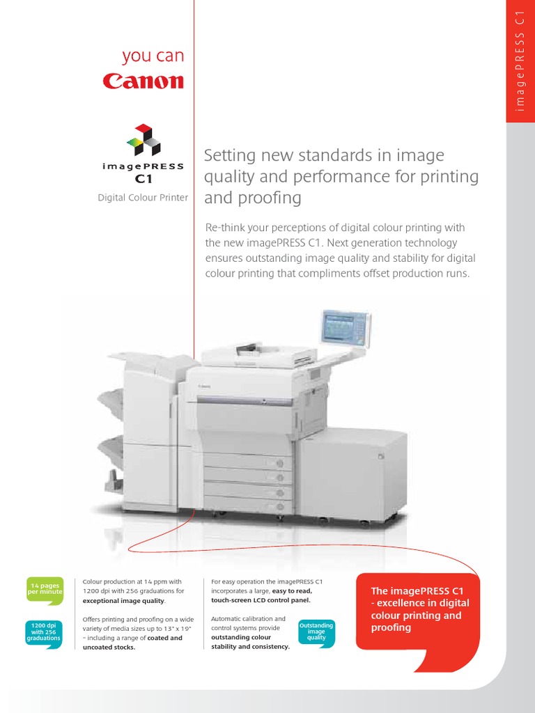 Canon-Imagepress C1-Brochure PDF | PDF | Printer (Computing) | Printing