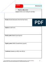 Planning A Music Review: Worksheet 8