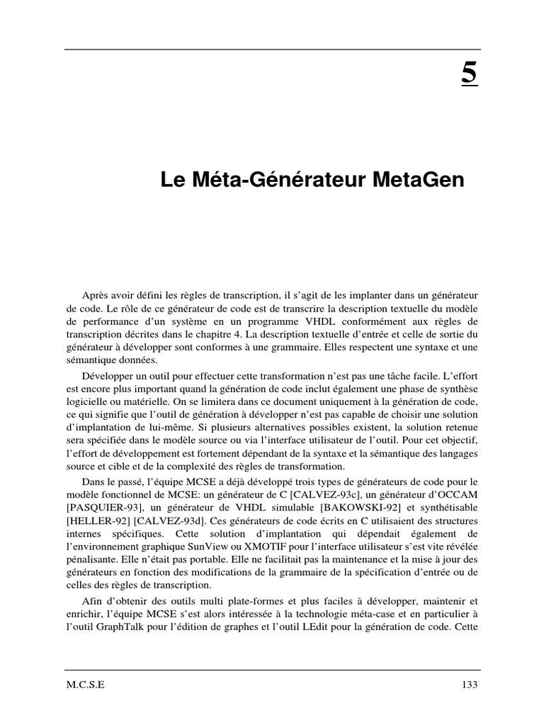 Générateur de Code avec GraphTalk | PDF | Analyse syntaxique | VHDL