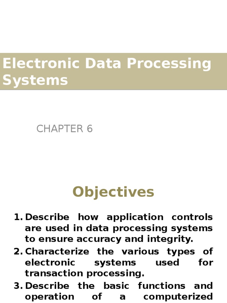 Chapter 6 - Electronic Data Processing Systems | PDF | Point Of Sale ...