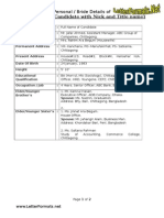 Marriage Biodata Doc Word Formate