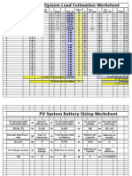 PV System Load Estimation Worksheet