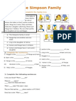 The Simpson Family: Read The Text and Complete The Family Tree