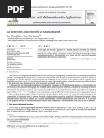 An Inversion Algorithm for a Banded Matrix