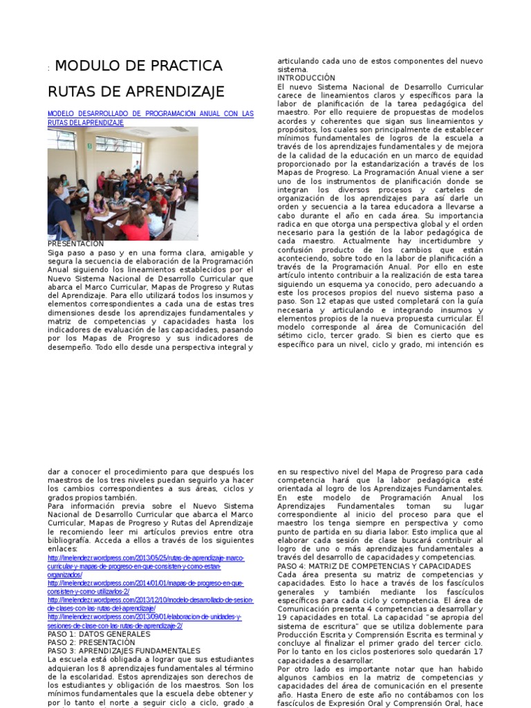 Programación Anual con Rutas de Aprendizaje | PDF | Comunicación ...