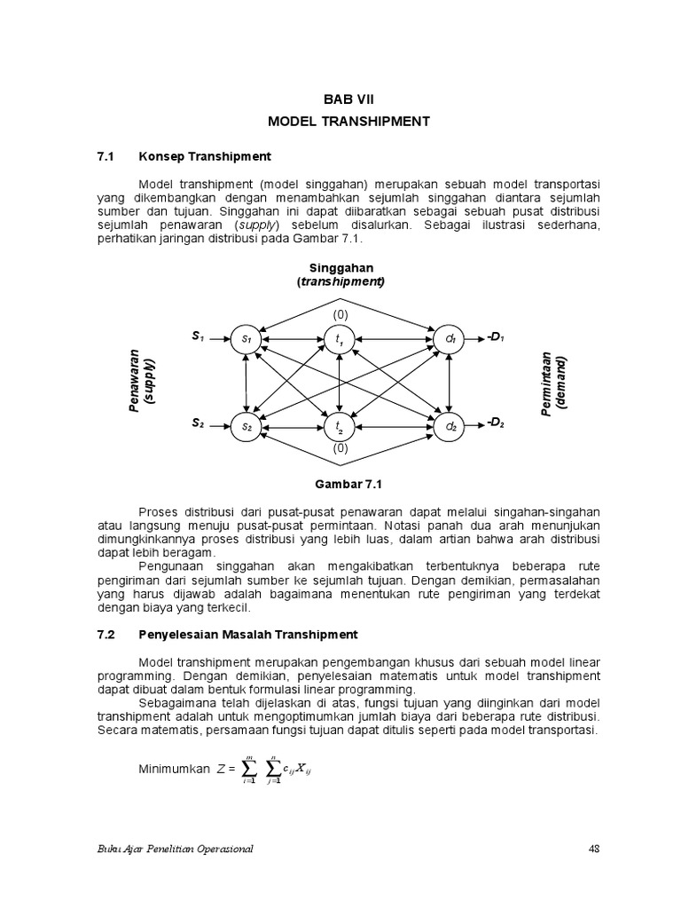 Model dan Penyelesaian Transhipment | PDF