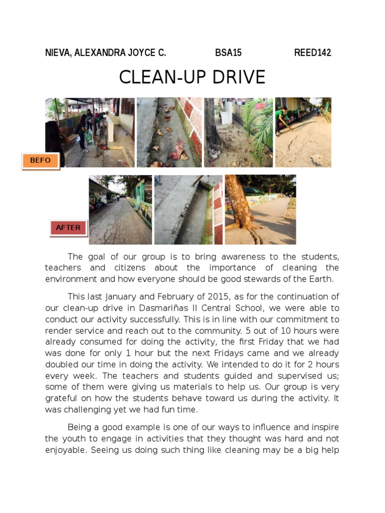 Clean up drive project proposal pdf picture