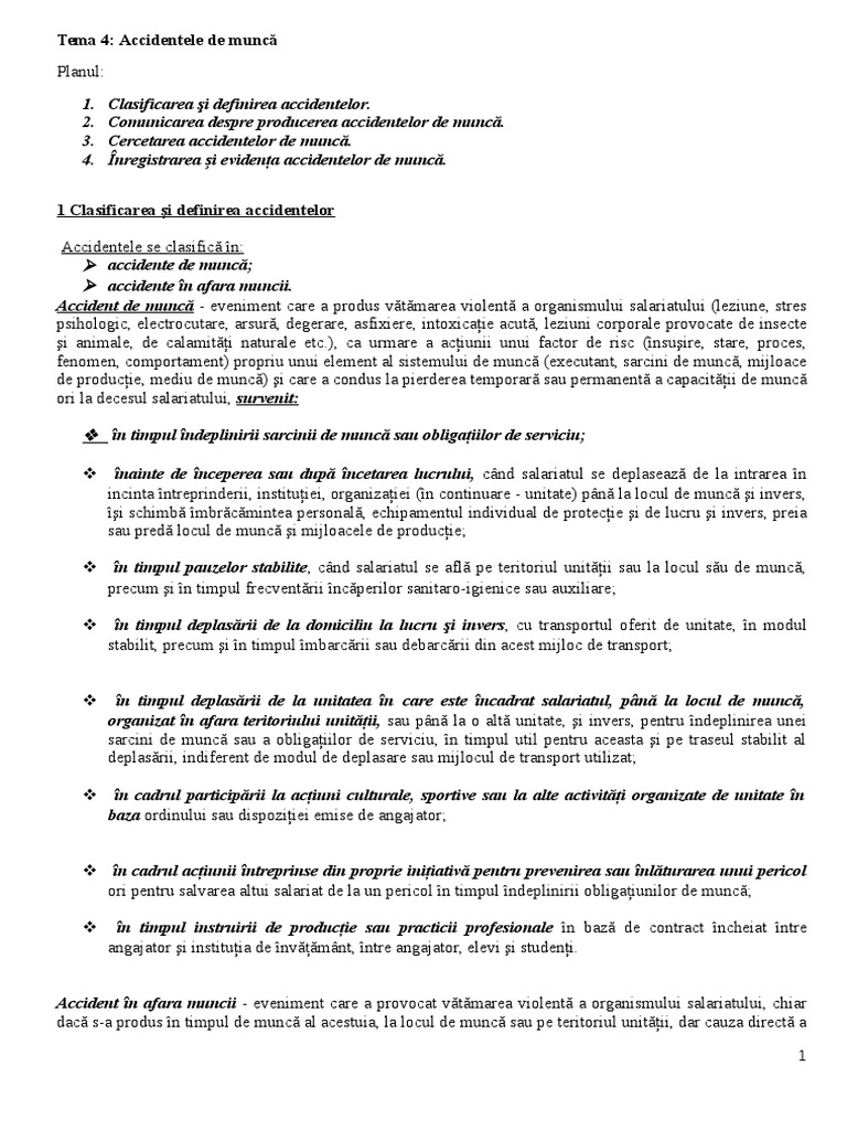 Tema Accident De Munca