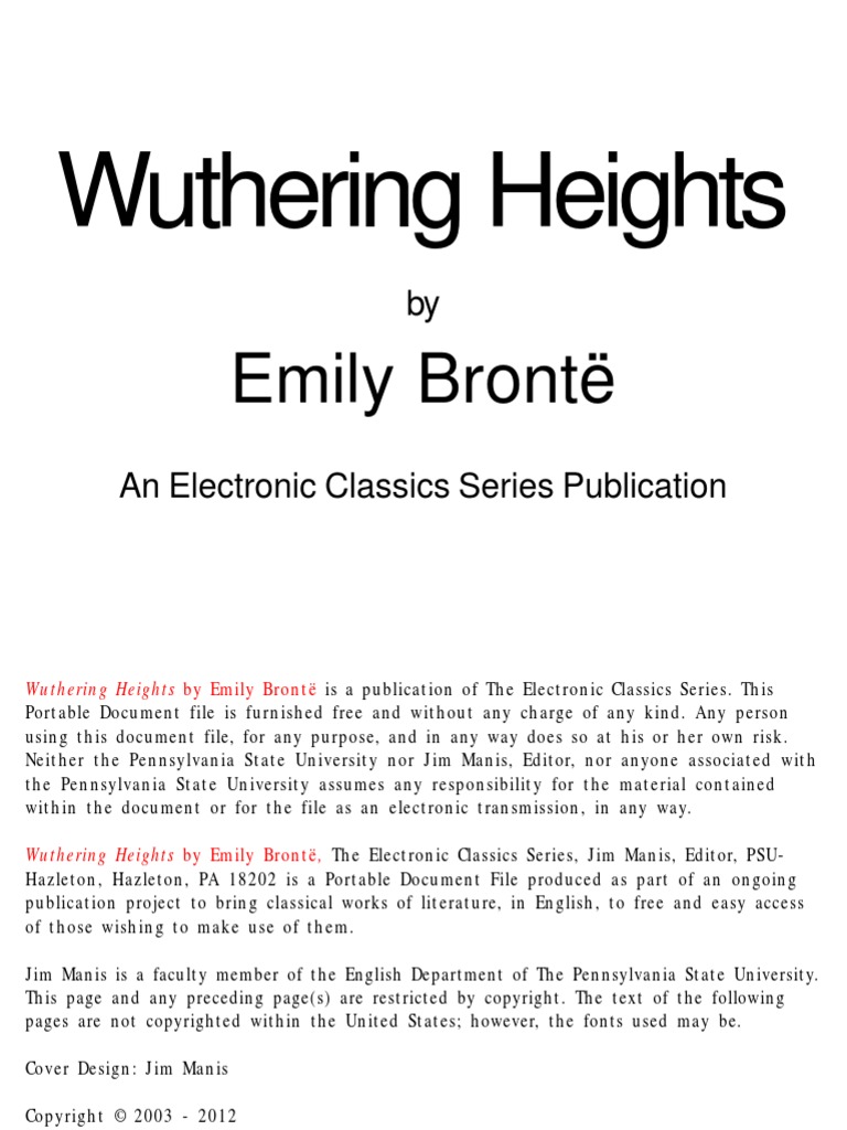 Wuthering Heights | PDF | Heathcliff (Wuthering Heights) | Wuthering ...