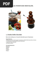 Recetas de FONDUE de CHOCOLATE para Las Fuentes