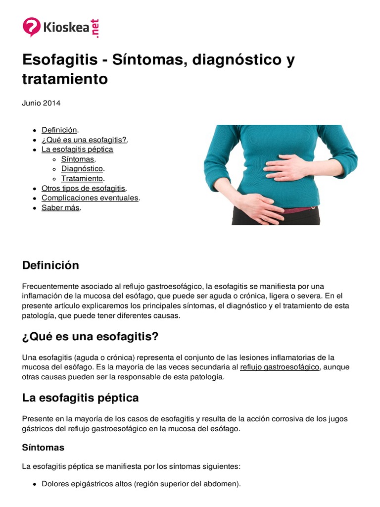 Esofagitis Sintomas Diagnostico y Tratamiento 6446 Mh1lrw | PDF | La ...