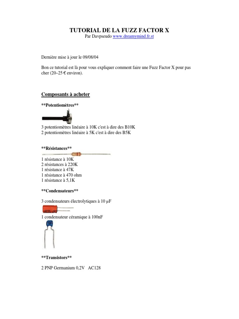 Tutorial de La Fuzz Factor X | PDF | Condensateur | Couleur