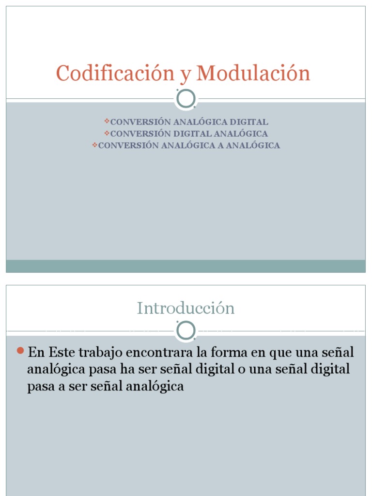 Codificacin y Modulacin 1232233180083145 1 | PDF | Conversor analógico ...