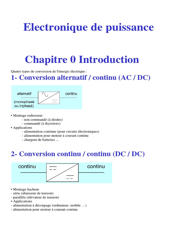 Cours d'Électronique de Puissance | PDF | Redresseur | Composant