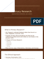 Interview, Observation, Survey