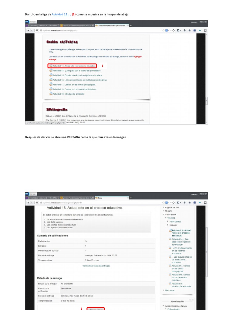 Guía para Subir Una Tarea en Moodle | PDF | Métodos y materiales de ...